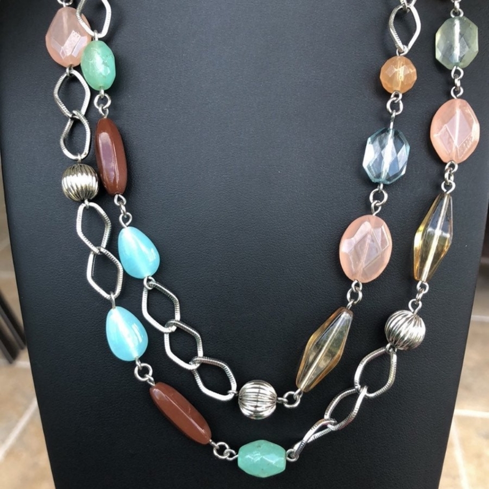 Lia Sophia Long Beaded Necklace, NWOT